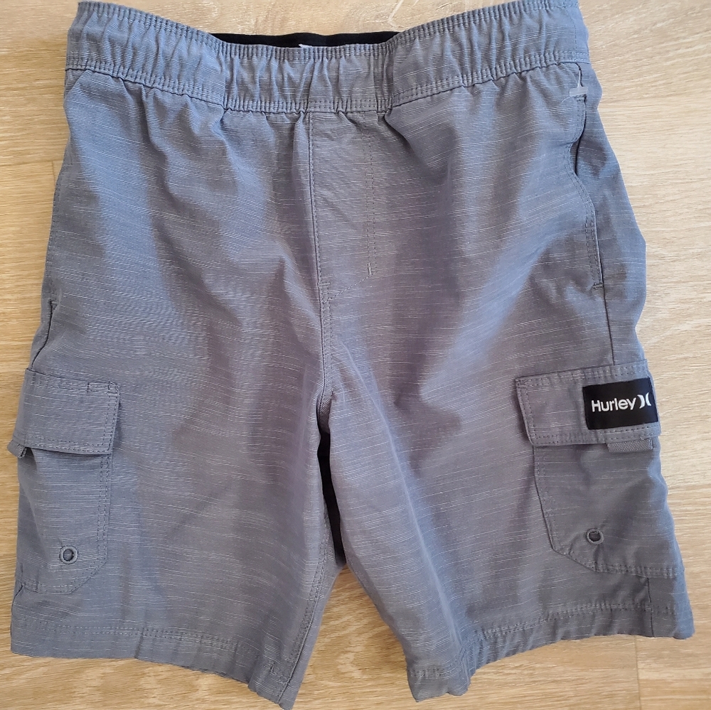Hurley Boys' Cargo Short with Pockets Gray - Sz 7 - EXC